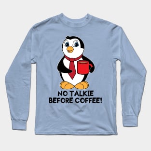 Penguin with Coffee Long Sleeve T-Shirt